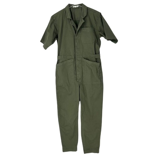 ALEX MILL Standard Short Sleeve Jumpsuit size Large Army Green