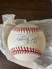 David Justice Autographed Baseball-only year he wore #33- Cleveland Indians