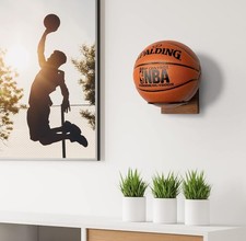 Wall Mount Ball Holder Display Basketball Football Set of 3 Displays