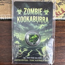 Zombie Australian Kookaburra Coin 2022 3g 0.999 Fine Silver Limited Edition