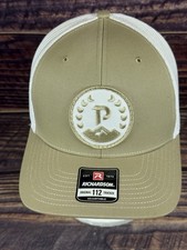 Richardson 112 Brown White Trucker Hat Embroidered P