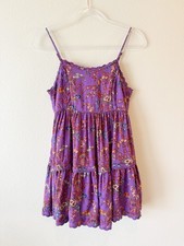 Urban Outfitters Floral Tiered Purple Babydoll Dress XS