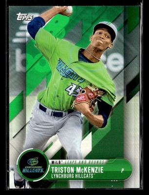2018 Topps Pro Debut Triston McKenzie MiLB Leaps and Bounds Green #/99 Card