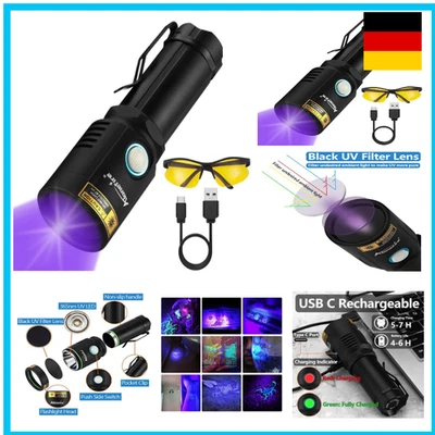 Alonefire X901UV 10W 365nm UV Taschenlampe Tragbar USB C Aufladbar Schwarzlicht
