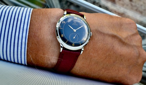 RARE MEN'S OMEGA BUMPER AUTO 30,10RA ST/ST SUPER BLACK DECO DIAL 1944 VINTAGE - Picture 4 of 24
