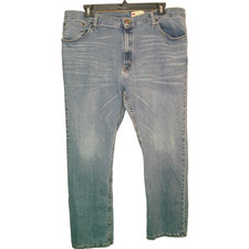 Wrangler Straight Fit Jeans Men's 42x30 Blue Denim Medium Wash