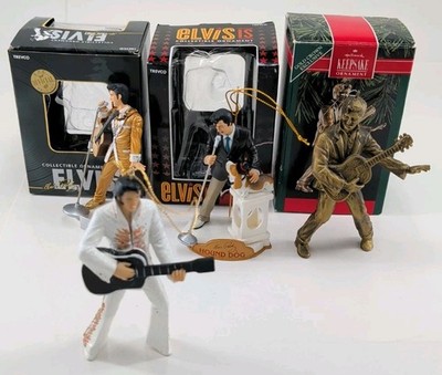 Lot 4 Elvis Presley Christmas Ornaments Hallmark Keepsake Trevco Kurt Adler VTG