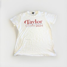 Taylor Swift For President 2024 Womens T-Shirt Size XL White Made In USA
