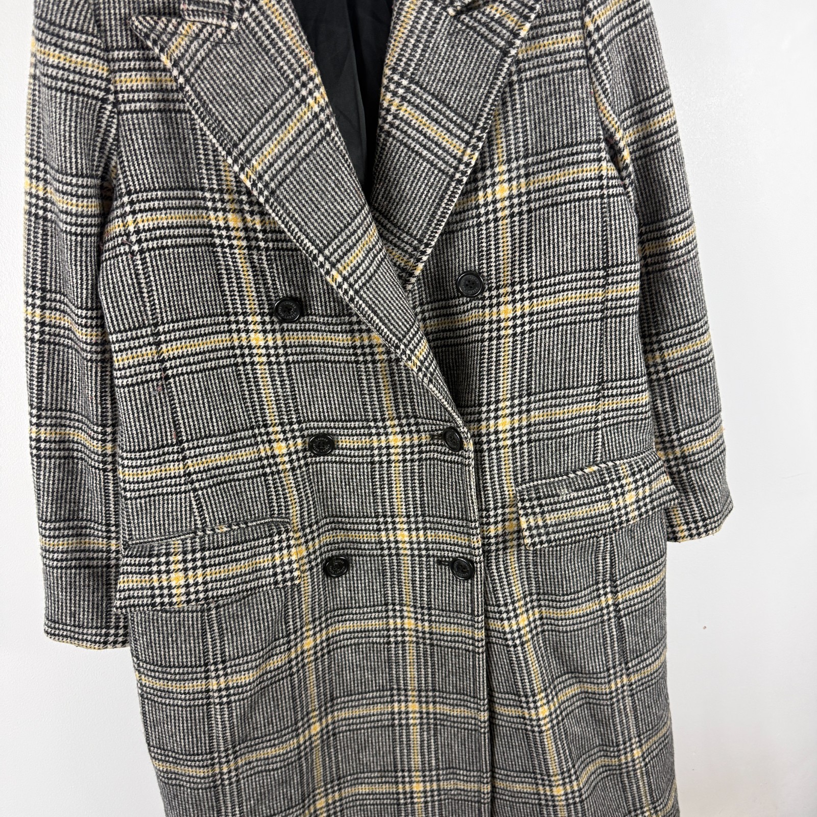 Women's Lauren Ralph Lauren Plaid Wool Double Breasted Long Overcoat Size 10 image 4