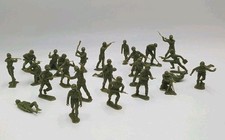 Louis Marx 1963  Unmarked Green Battlefield Army Men Soldier Figures Lot Of 27