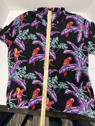 Vintage Paradise Found Hawaiihemd Aloha Papagei Large lila Viskose Hemd - Bild 6 von 7