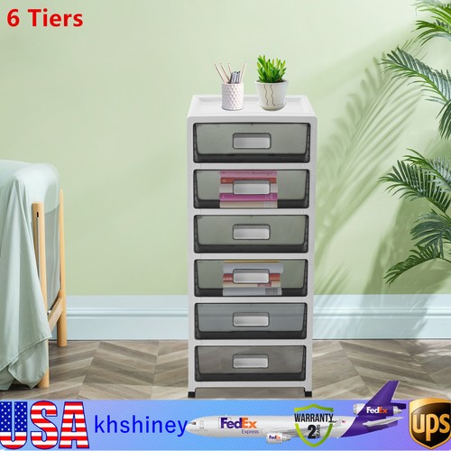 6-Drawer Desktop Organizer,Clothing Storage Cabinet/Office Data Filing Box,Black