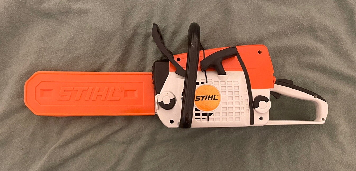 Stihl 16” Toy Chainsaw Motion & Sound Moving Blade W/ Cover Tested