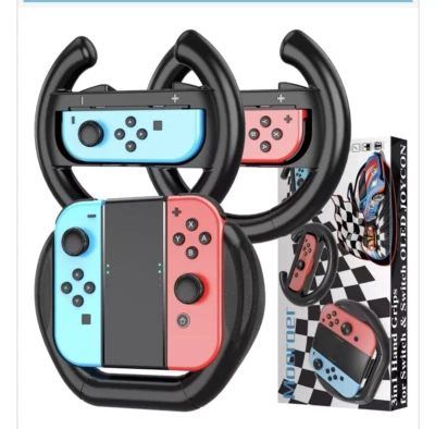 Mooroer 3in1 Hand Grip Steering Wheels for Nintendo Switch/Switch OLED Black NEW