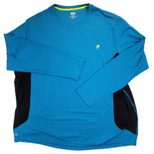 Fila Sport Shirt Men Blue Black Crew Pullover Performance 4XB