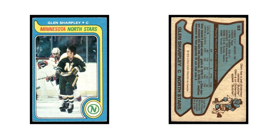 Glen Sharpley 1979 O-Pee-Chee #93 Minnesota North Stars Hockey Card VG - Image 3 of 3