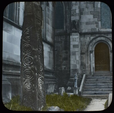 Magic Lantern Slide SAXON CROSS BAKEWELL C1890 VICTORIAN PHOTO DERBYSHIRE DALES