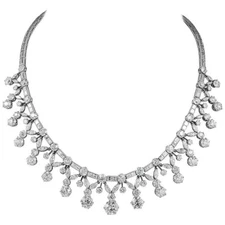 Impressive 79.65CT Multi Shape Lab-Created Dimaonds 935 Silver Wedding Necklace