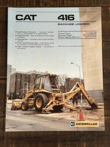 Caterpillar 416 Backhoe Loader Full Color Dealership Brochure From 1987
