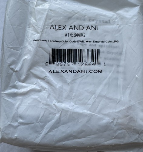 Alex and Ani 'Swarovski Teardrop, May Emerald' Fortune Charm Bangle - Picture 6 of 6