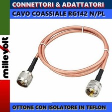 ✅ RG142 50 OHM CAVO COASSIALE DI RACCORDO 50cm CONNETTORI PL / N - PATCH CORD
