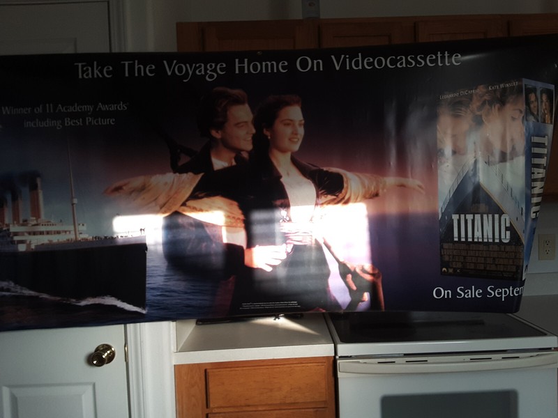Titanic Movie Banner Big 74 x 34, Like New, plus 2 large pics each 34" x 23"