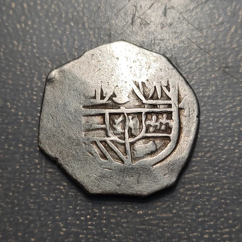MEXICO PHILIP II? SPANISH COLONIAL 4 REALES (1598-1606) SILVER COB MACUQUINA