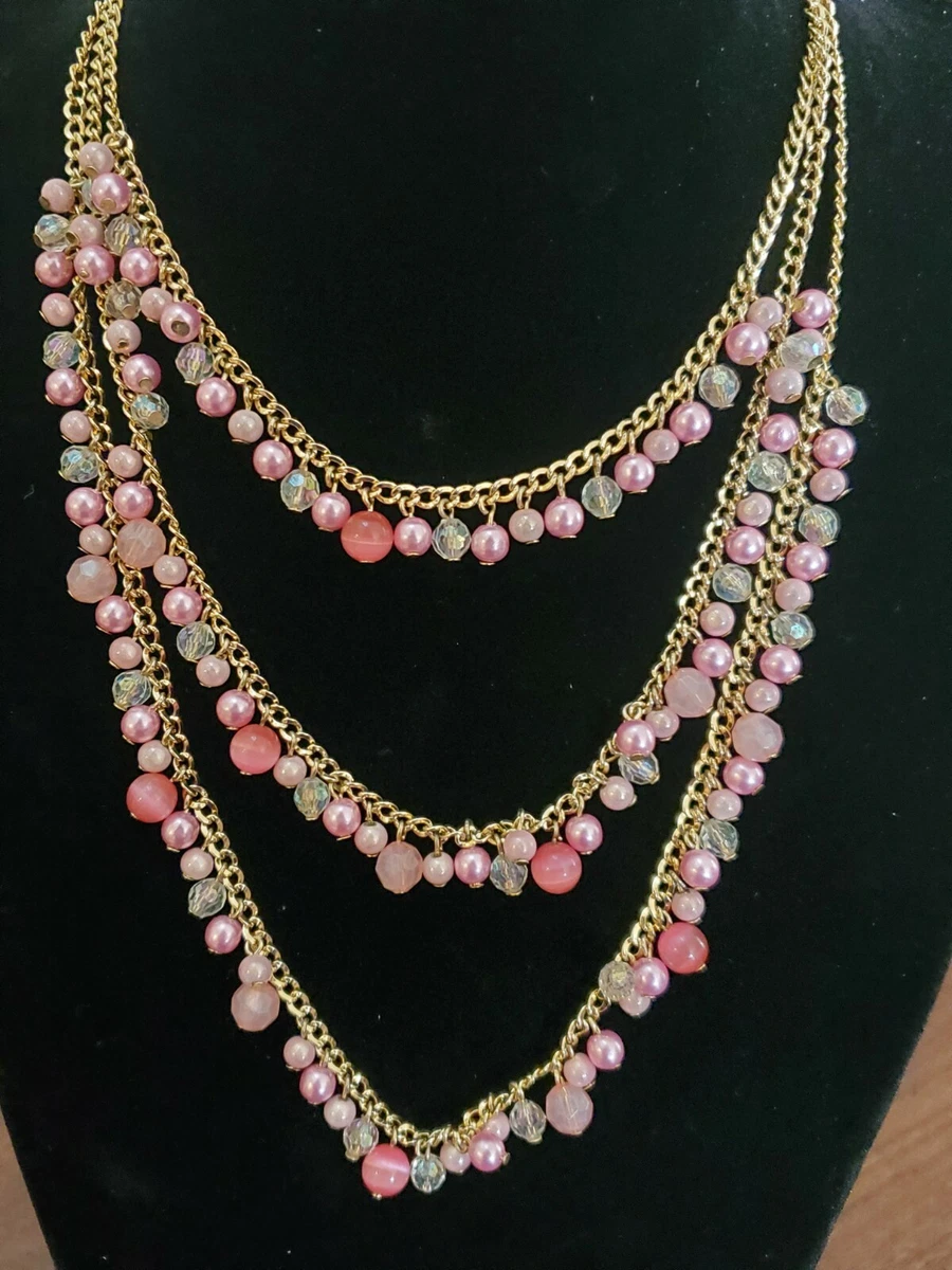 Pearl Pink Beaded Choker Necklace Set, Free Size at Rs 120/set in Surat