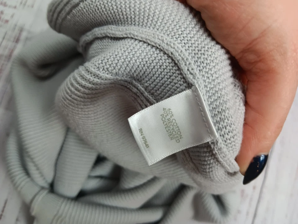 Poncho Suéter Jill Whatever Collection para Mujer 2X Gris Mezcla de Algodón Sin Mangas Foto 4 de 4