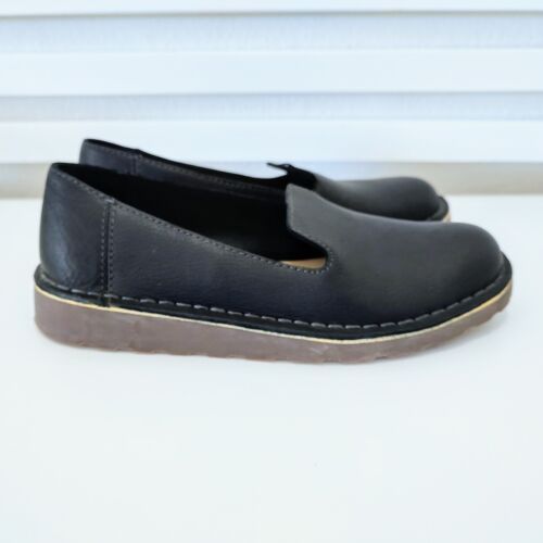LL Bean Stoningtonn Leather Women Slip On Loafers Black Size 7.5 M 507146 #012 - Picture 4 of 10