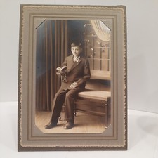 Antique Communion Portrait 1890's or early 1900's Early Photograph Young Man Boy