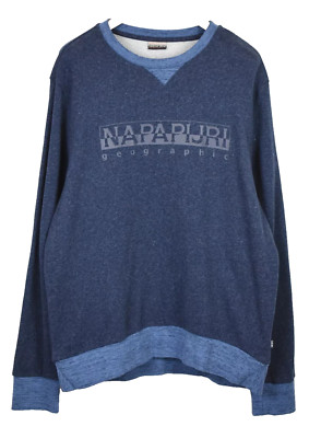 Napapijri N0YHWO Pullover Herren 2XL Blau Mischung Big Front Logo Rundhals