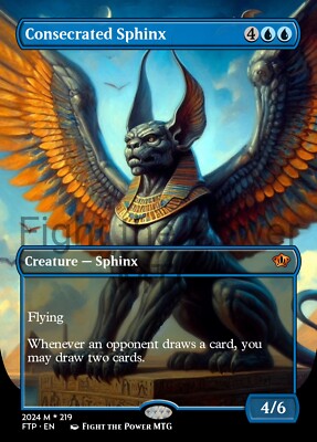 Consecrated Sphinx Borderless Style Card For EDH and Playtest