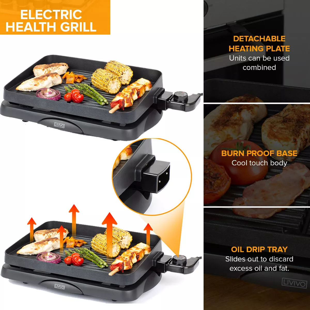 Electric grill griddle shop combo