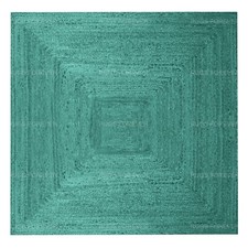 Area Rug For Living Room 3x3 6x6 Geometric Handmade Braided Natural Jute Carpets