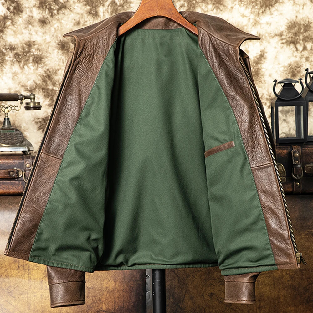 Cowhide Leather Vinatge Brown Jacket Mens Motorcycle Classic Cowhide Leather Vinatge Brown Jacket Mens Motorcycle Classic