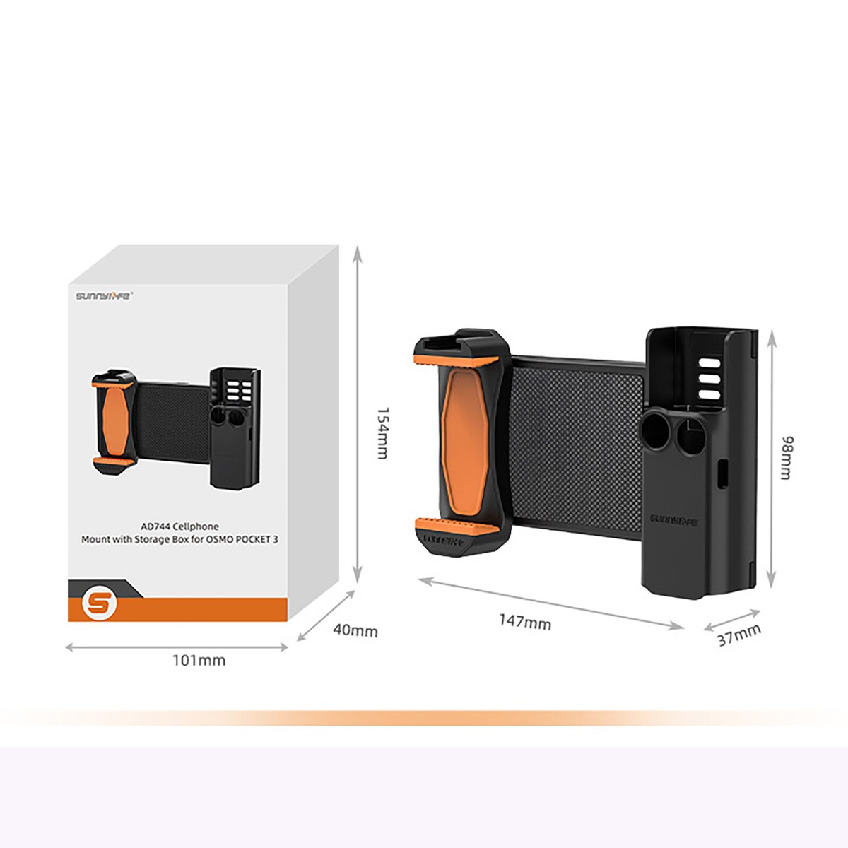 Extension Bracket Phone Clip Holder For DJI OSMO Pocket 3 Camera