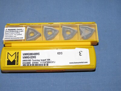 New KENNAMETAL Turning Insert: WNMG432MS KC5025, Solid Carbide 7 Pcs Lot