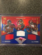 2017 Panini XR Team Trios Blue Howard/Winston/Evans #'d 7/49