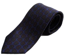 DRAKE'S London tie (24096-03)  fine pattern print Blue