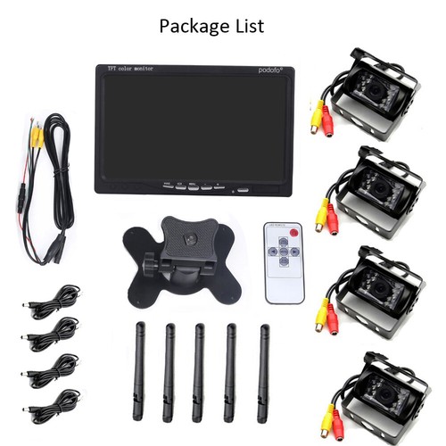 7" Wireless Backup Rear View Camera Night Vision System Monitor For RV Truck Bus - Picture 24 of 35