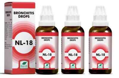 New Life NL 18 Bronchitis Drops 30ml x 3 Pack | Herbal Cough Relief | Free Ship