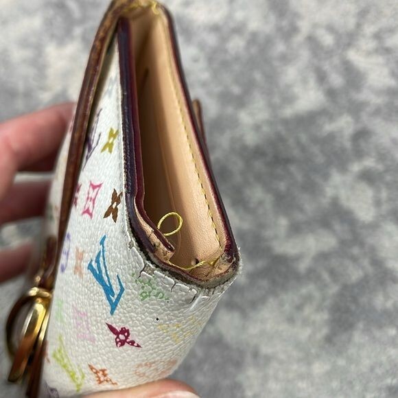 Louis Vuitton White Multicolor Eugenie Long Pushlock Wallet Takashi Murakami thumbnail 11