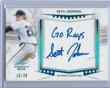 2019 Leaf Trinity SETH JOHNSON Inscription Platinum Foil Auto RC 15/20 Phillies
