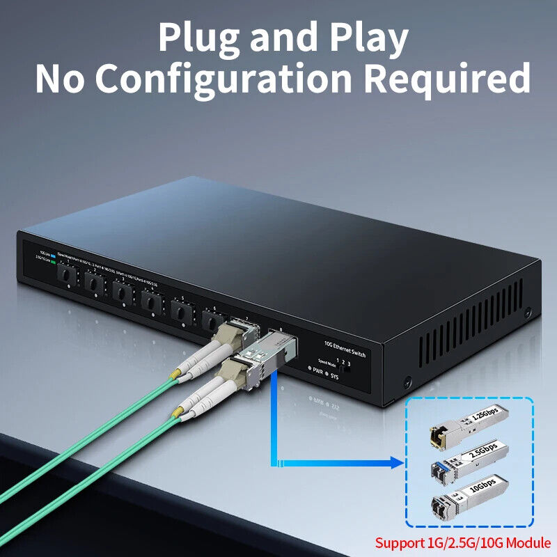 HORACO 8x10Gbe SFP+ Ethernet Switch 8 Port 10000Mbps Optical HORACO 8x10Gbe SFP+ Ethernet Switch 8 Port 10000Mbps Optical