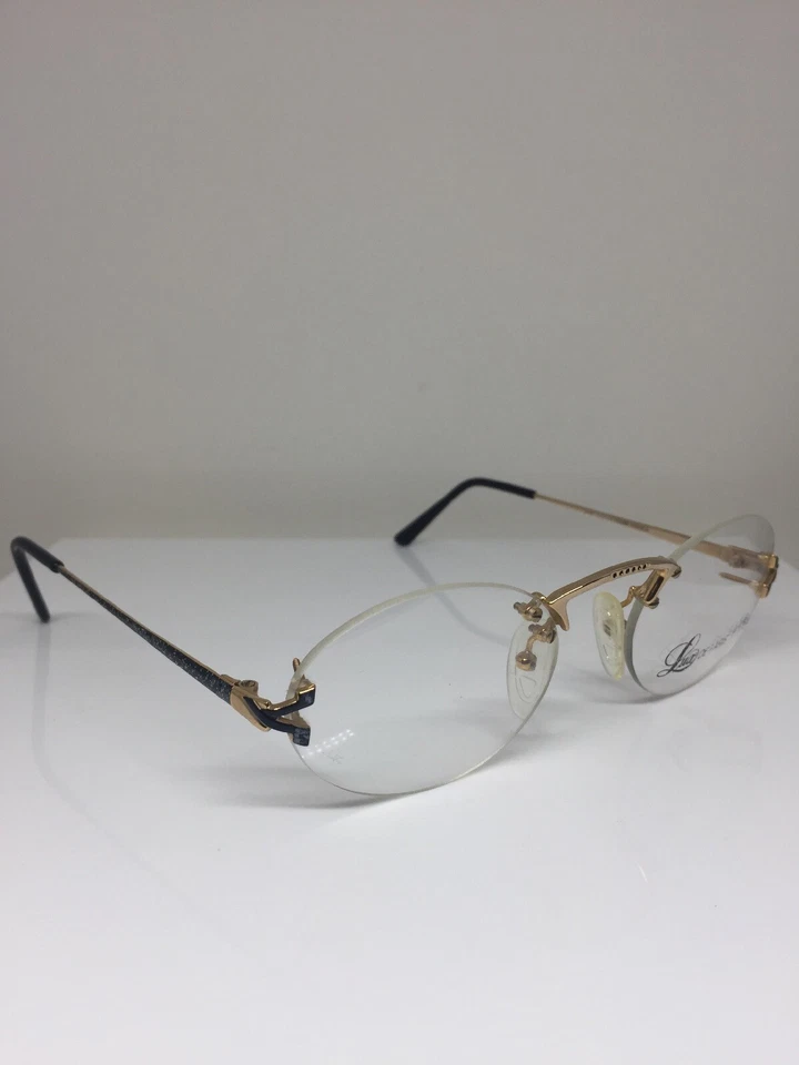 复古 Lux De Paris Soprani 眼镜框无框眼镜 F156 金色法国 — 第 4/4 张图片