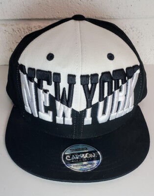 NEW YORK Hat Embroider Snapback Hat Black White Spellout Letters Carbon Elements