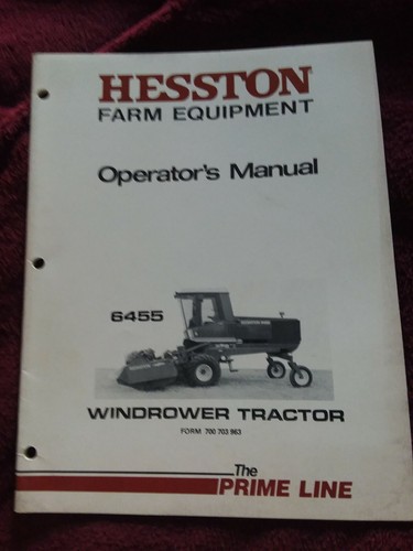 Hesston 6455 Windrower Tractor Operators Manual - Picture 2 of 6