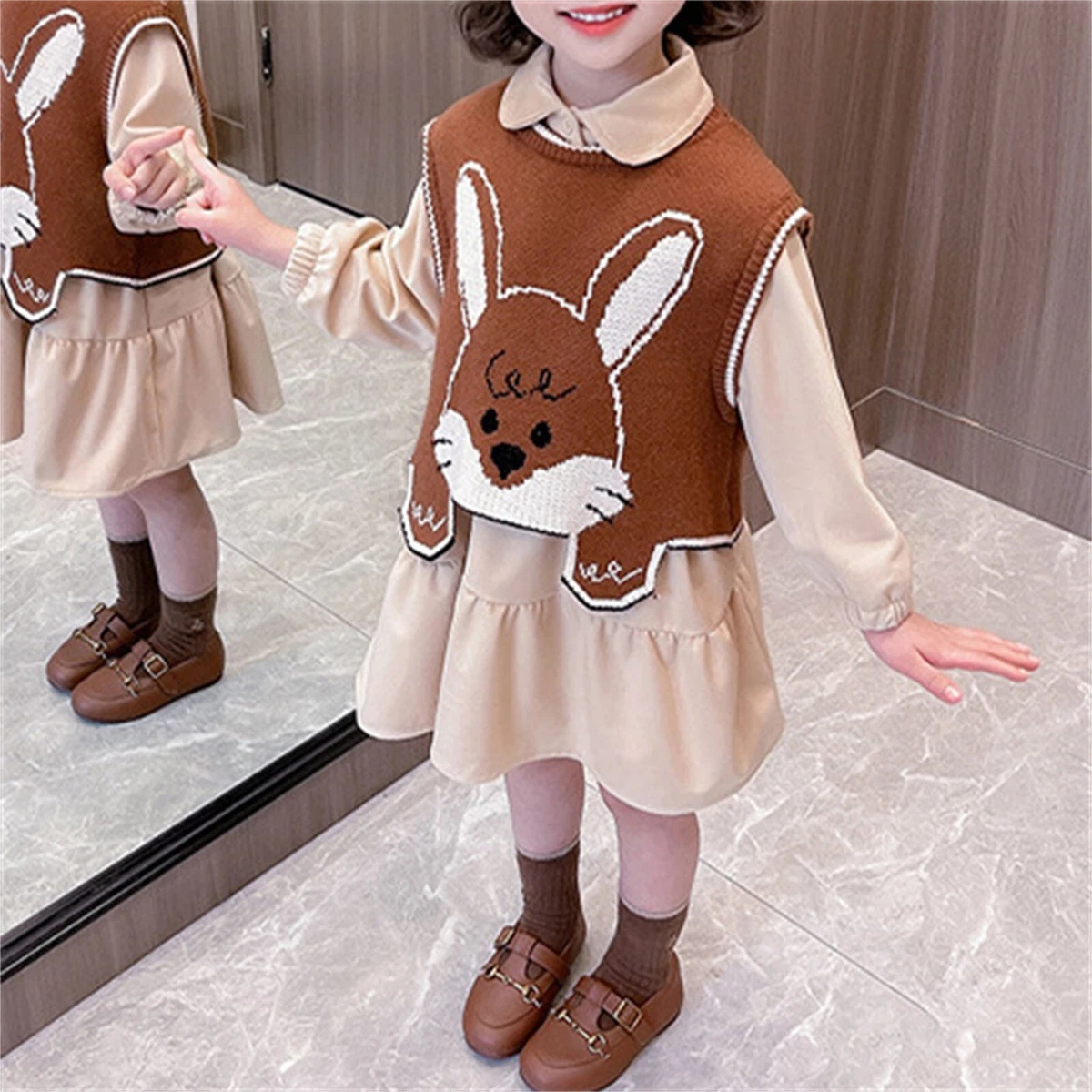 Girls long sleeve christmas dress cheap