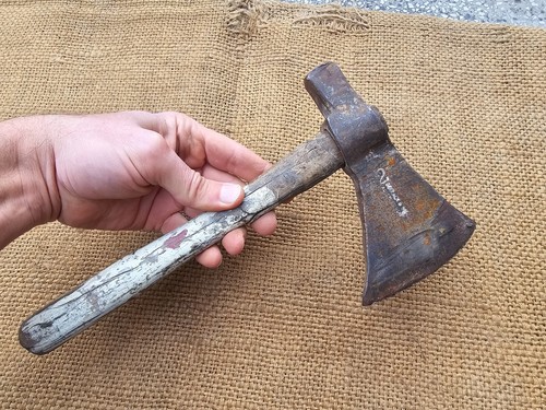 SMALL MINI "ACIER FONDU" ANTIQUE FRENCH AXE BUSHCRAFT HATCHET TOMAHAWK VINTAGE - 第 1/12 張圖片